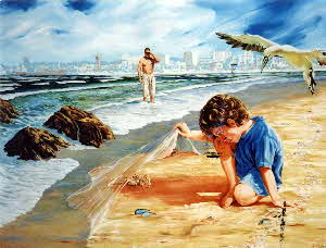 liittle boy lifting the skin of the sea by tonkinson-art-001