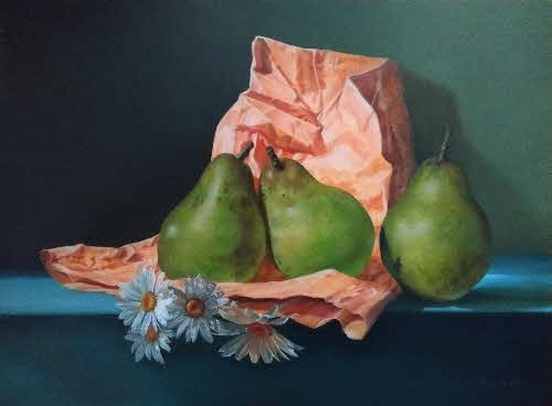 hyper realistic pears by Tonkinson hyper realistic pears by Tonkinson