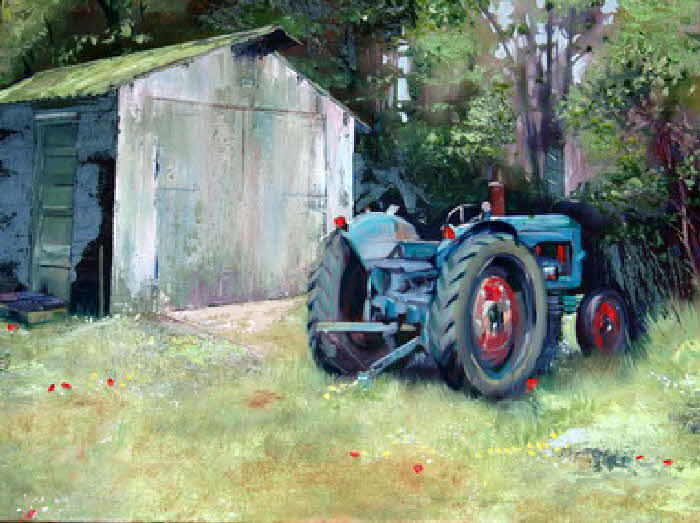 palette knife -Old tractor by Tonkinson