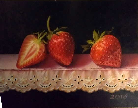three strawberries detail by tonkinson